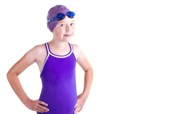 Young female swimmer with goggles