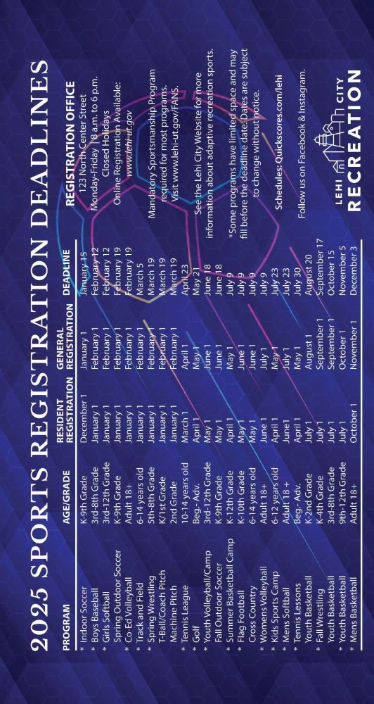 Sports registration deadlines image