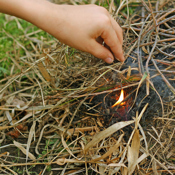 Small fire in grass