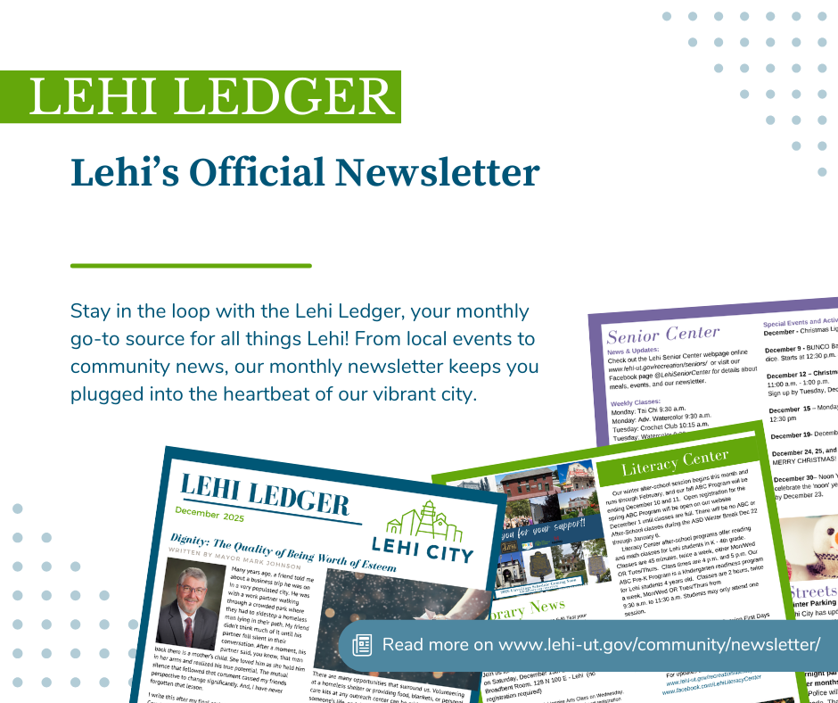 Lehi Ledger 2025 December announcement